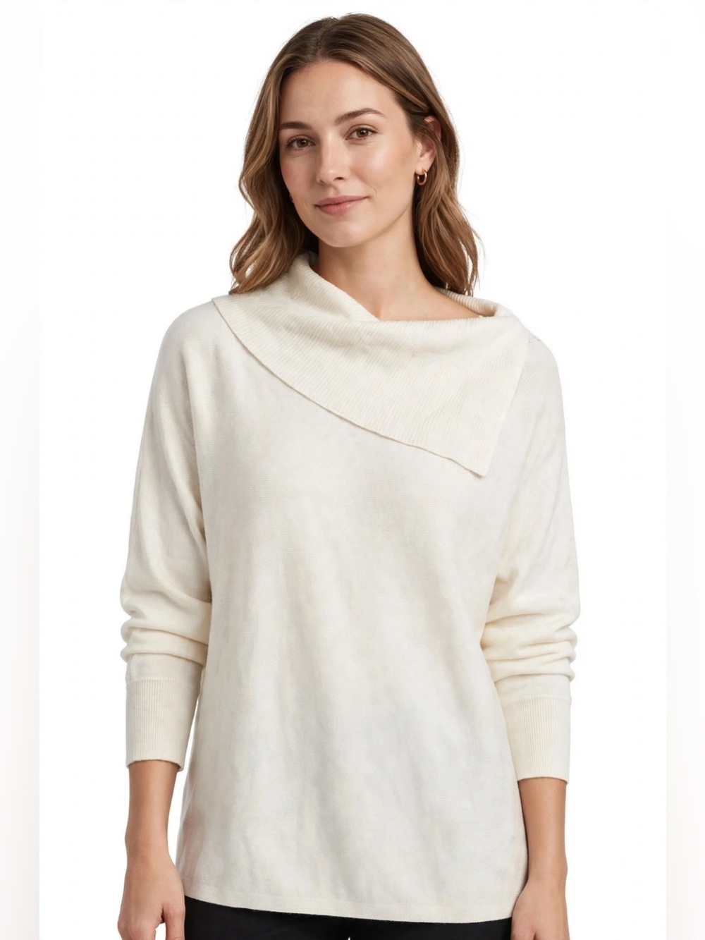Vince Camuto Cowl Neck Long Sleeve Sweater L in Ivory